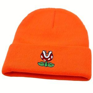 NWOT Awesome Mario Bros Piranha Plant • Orange Beanie